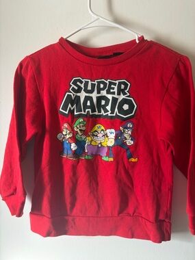 Super Mario Red Kids Sweatshirt - Nintendo Graphic Pullover